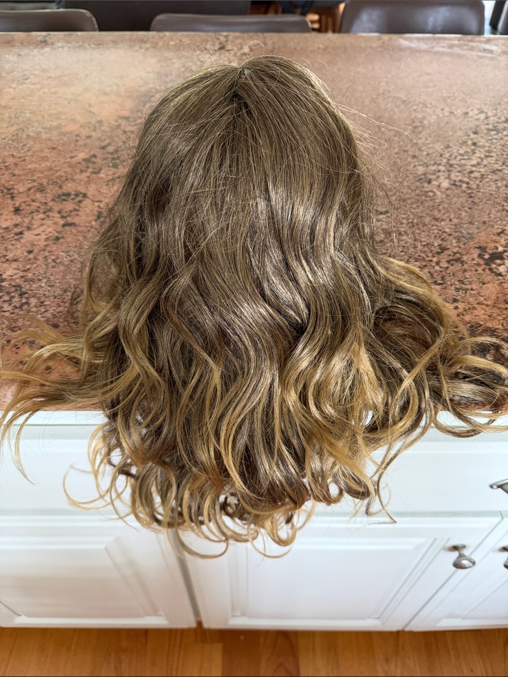 Forever Young Wavy Synthetic Wig in Brown with Blonde Highlights